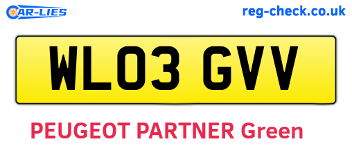 WL03GVV are the vehicle registration plates.