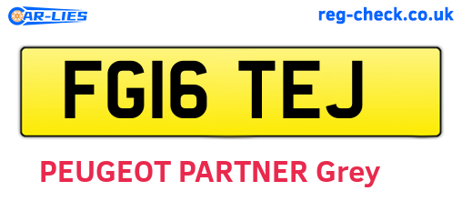 FG16TEJ are the vehicle registration plates.