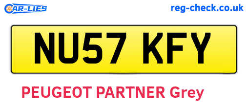 NU57KFY are the vehicle registration plates.