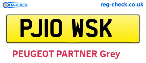 PJ10WSK are the vehicle registration plates.