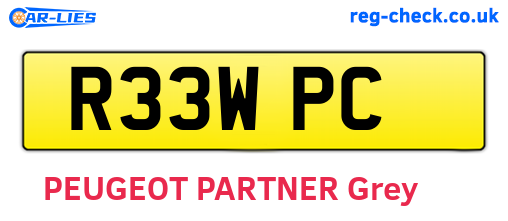 R33WPC are the vehicle registration plates.