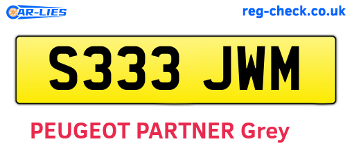 S333JWM are the vehicle registration plates.