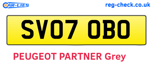 SV07OBO are the vehicle registration plates.