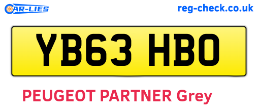 YB63HBO are the vehicle registration plates.