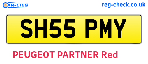 SH55PMY are the vehicle registration plates.