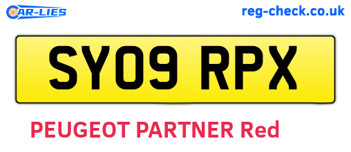 SY09RPX are the vehicle registration plates.