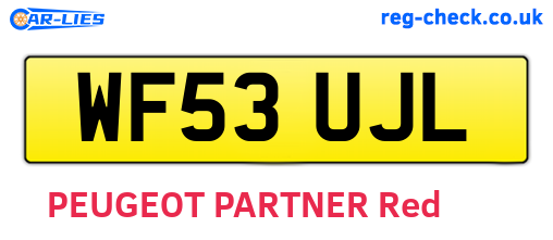 WF53UJL are the vehicle registration plates.