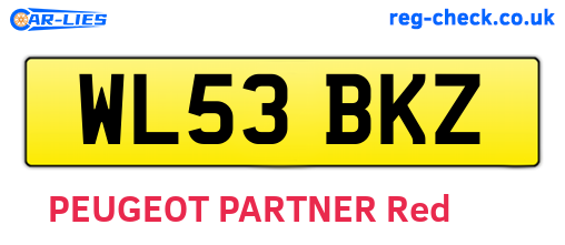 WL53BKZ are the vehicle registration plates.