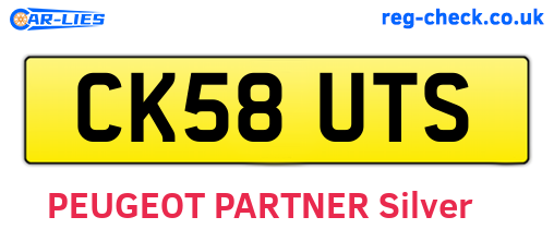 CK58UTS are the vehicle registration plates.