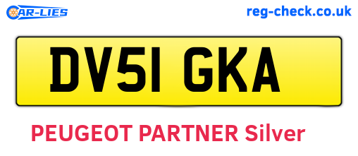 DV51GKA are the vehicle registration plates.