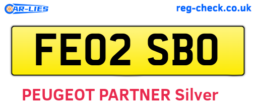 FE02SBO are the vehicle registration plates.