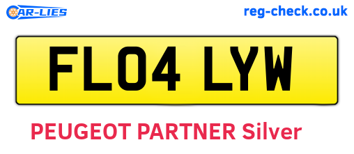 FL04LYW are the vehicle registration plates.