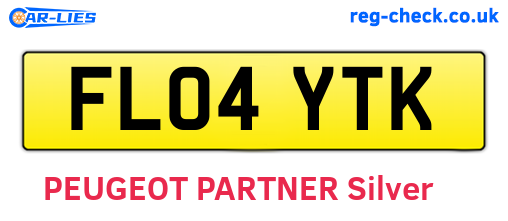 FL04YTK are the vehicle registration plates.