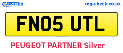 FN05UTL are the vehicle registration plates.