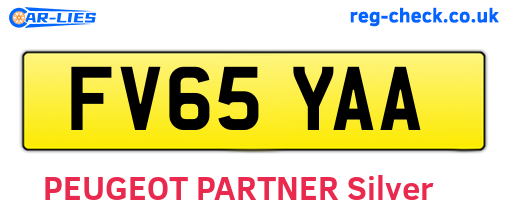 FV65YAA are the vehicle registration plates.