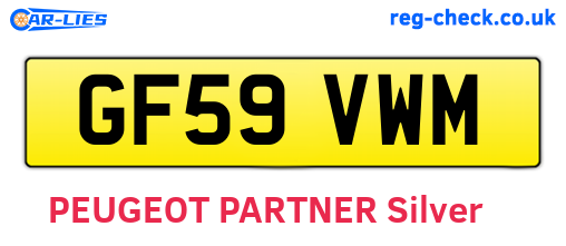 GF59VWM are the vehicle registration plates.