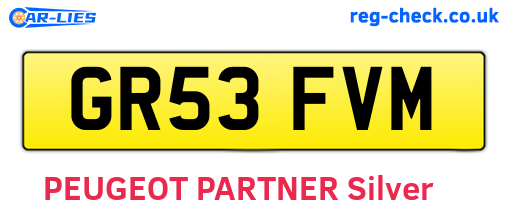 GR53FVM are the vehicle registration plates.