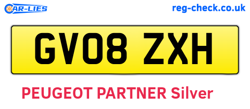 GV08ZXH are the vehicle registration plates.