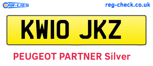 KW10JKZ are the vehicle registration plates.