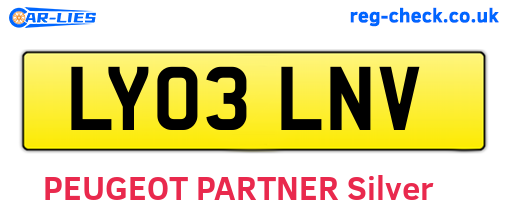 LY03LNV are the vehicle registration plates.