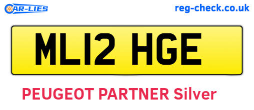 ML12HGE are the vehicle registration plates.