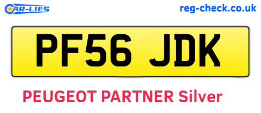 PF56JDK are the vehicle registration plates.