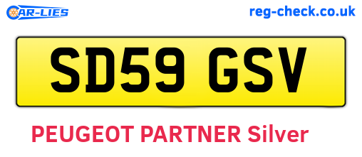 SD59GSV are the vehicle registration plates.