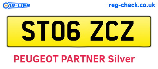 ST06ZCZ are the vehicle registration plates.
