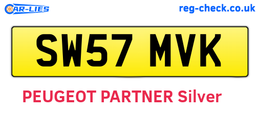 SW57MVK are the vehicle registration plates.