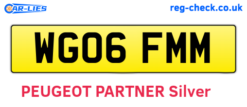 WG06FMM are the vehicle registration plates.