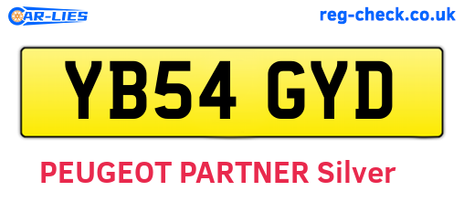 YB54GYD are the vehicle registration plates.