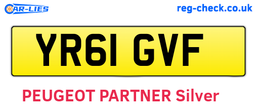 YR61GVF are the vehicle registration plates.