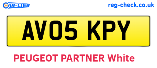 AV05KPY are the vehicle registration plates.