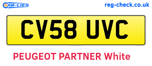 CV58UVC are the vehicle registration plates.