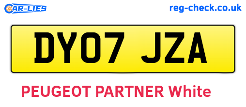 DY07JZA are the vehicle registration plates.