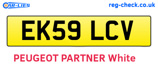 EK59LCV are the vehicle registration plates.