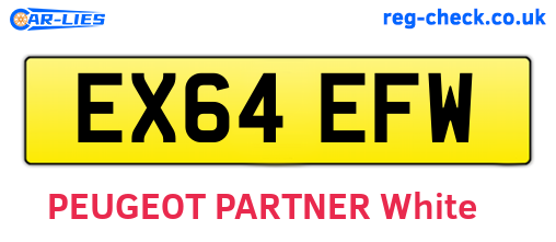 EX64EFW are the vehicle registration plates.