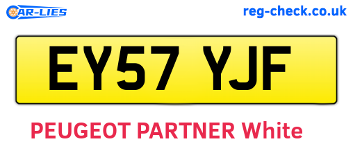EY57YJF are the vehicle registration plates.