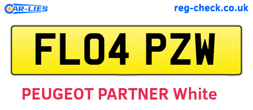 FL04PZW are the vehicle registration plates.