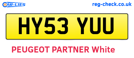 HY53YUU are the vehicle registration plates.