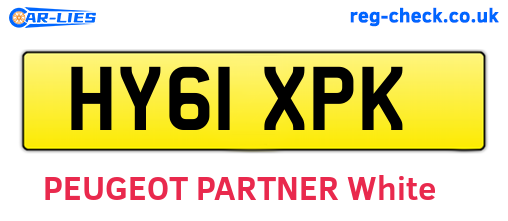 HY61XPK are the vehicle registration plates.
