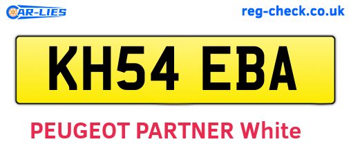 KH54EBA are the vehicle registration plates.