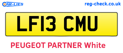 LF13CMU are the vehicle registration plates.