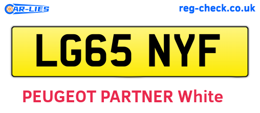 LG65NYF are the vehicle registration plates.