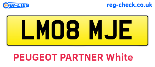 LM08MJE are the vehicle registration plates.
