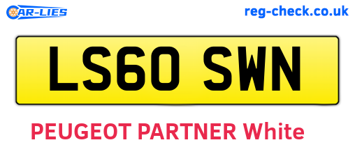 LS60SWN are the vehicle registration plates.