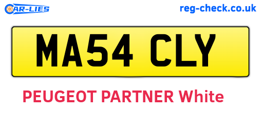 MA54CLY are the vehicle registration plates.