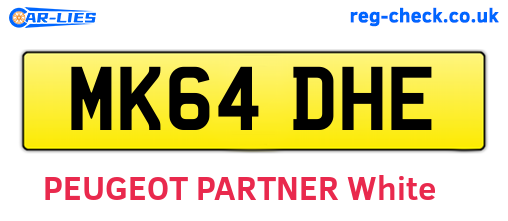 MK64DHE are the vehicle registration plates.