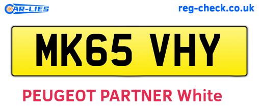 MK65VHY are the vehicle registration plates.