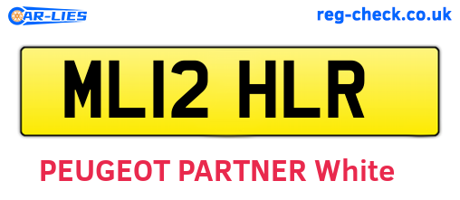 ML12HLR are the vehicle registration plates.
